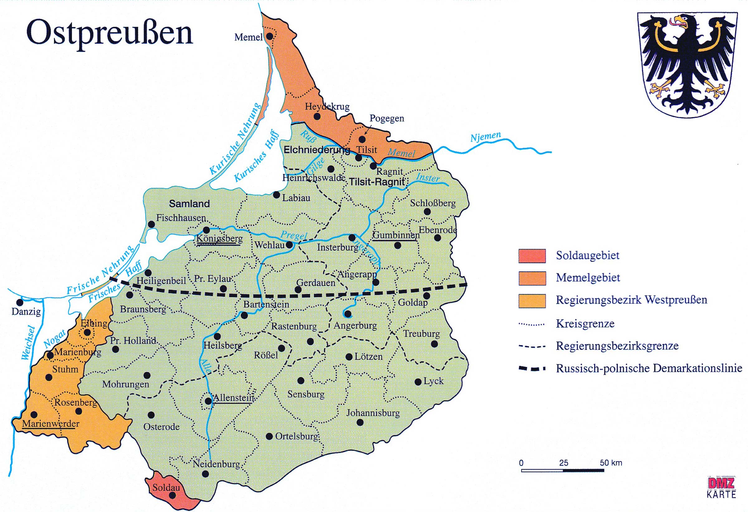 Karten Ost-Preußen | Willich nach 1945 Flucht und Vertreibung