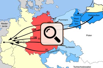 Karte mit Fluchtdaten für Schiefbahn