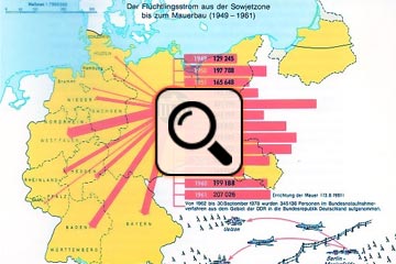 Karte mit Zahlen zu Flüchtlingen aus SBZ-DDR